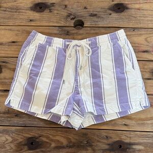 American Eagle Purple and White Striped Shorts